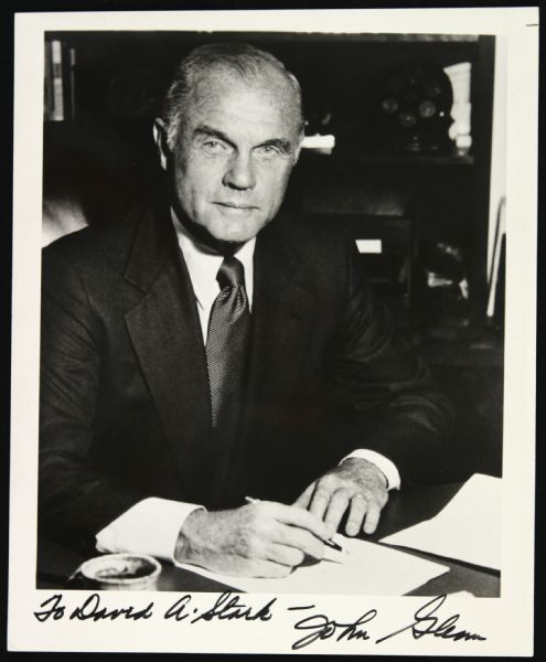 1980s John Glen Astronaut Signed 8x10 B&W Photo (JSA)