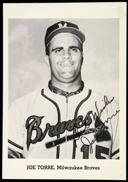 1960-65 Joe Torre Milwaukee Braves Signed 5x7 B&W Photo 