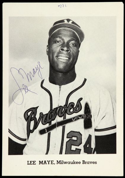 1960-65 Milwaukee Braves Lee Maye 5"x7" Autographed Photo (JSA)