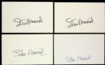 1980s Stan Musial St. Louis Cardinals Signed 3x5 Card (Lot of 4) JSA