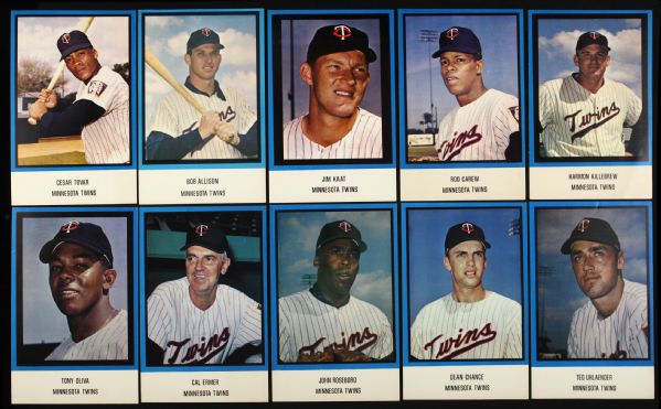    1965 ASCO Minnesota Twins Post Card Group of 10 – Killebrew, Carew, Kaat