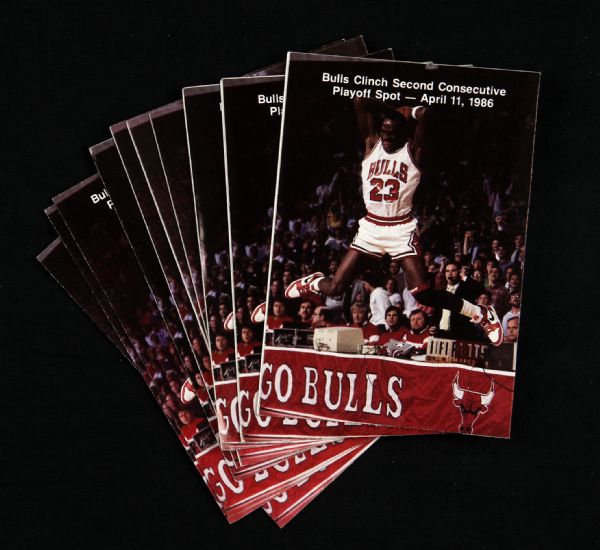 1986-87 Michael Jordan Chicago Bulls (3”x4.5”) Pocket Schedule (Lot of 10)