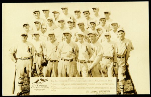 1928 St. Louis Cardinals Block Brothers Unused Near Mint Postcard