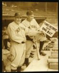 1938 Joe McCarthy Tony Lazzeri New York Yankees 8x10 Sepia Tone Original Wire Photo (Stamped reverse, Published May 26, 1938, the Inquirer)