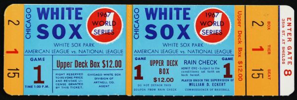 1967 Chicago White Sox World Series Game 1 Phantom Ticket