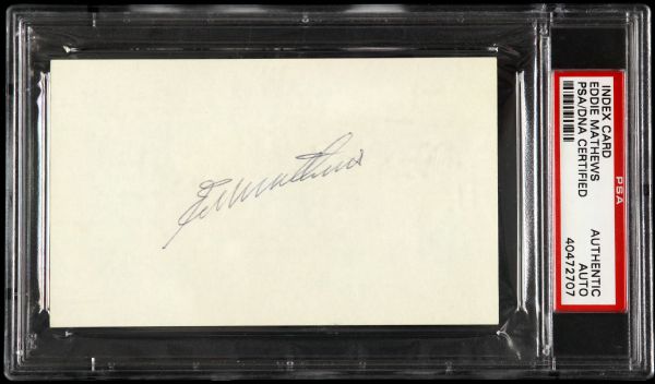 1970s Eddie Mathews Milwaukee Braves Signed 3x5  Index Card (PSA/DNA)