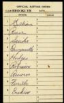 1955 circa Brooklyn Dodgers Original Lineup Card