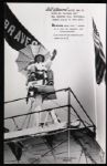 1950s Milwaukee Braves Bill Sherwood Sitting on Pole Until Team Wins 7 Games in a Row Postcard