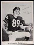 1960s Mike Ditka Chicago Bears MacGregor Advisory Staff 8x10 B&W Photo (JSA)