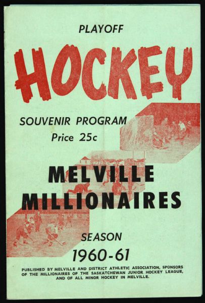 1960-61 Melville Millionaires Playoff Hockey Program JHL