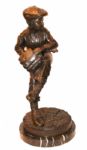 1980s 40" Large Figural Boy Pitching A Baseball Statue Cast Brass