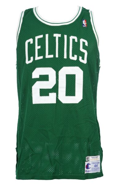 1990 Brian Shaw Boston Celtics Game Worn Home Jersey w / Larry Bird & AJ Wynder Sweatpants (3) (MEARS LOA) 