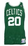 1990 Brian Shaw Boston Celtics Game Worn Home Jersey w / Larry Bird & AJ Wynder Sweatpants (3) (MEARS LOA) 