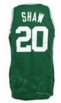 1990 Brian Shaw Boston Celtics Game Worn Home Jersey w / Larry Bird & AJ Wynder Sweatpants (3) (MEARS LOA) 