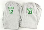 1990 Brian Shaw Boston Celtics Game Worn Home Jersey w / Larry Bird & AJ Wynder Sweatpants (3) (MEARS LOA) 