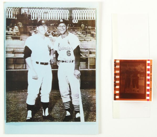 1950s Stan Musial St. Louis Cardinals Mickey Mantle New York Yankees Original Negative