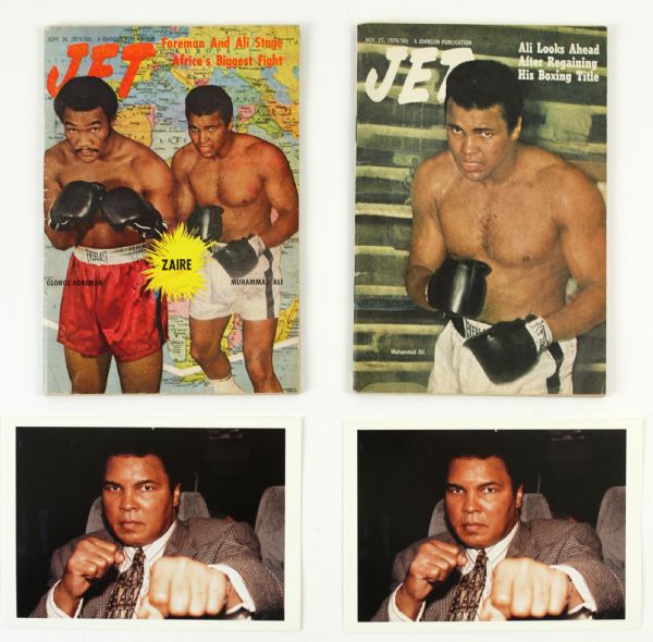 1974 Muhammad Ali Jet Magazine (2) & Postcards (2)
