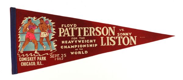 1962 (Sept. 25) Floyd Patterson vs. Sonny Patterson Heavyweight Championship Comiskey Park Pennant