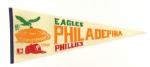 1967 Philadelphia Eagles / Phillies Veterans Stadium 29” Full Size Pennant