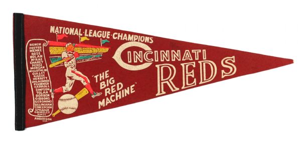 1961 Cincinnati Reds National League Champions “The Big Red Machine” Multi Color & Roster 29”