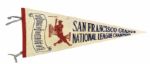 1962 San Francisco Giants National League Champions Golden Gate Bridge / Team Roster Scroll 29”  Pennant