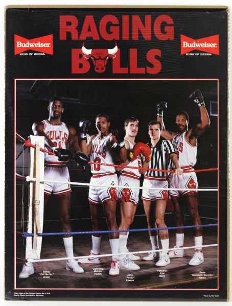 1985-86 Chicago “Raging” Bulls Budweiser Promotional 19”x25” Poster