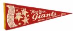 1954 New York Giants National League Champions Scroll Roster 29” Pennant