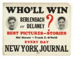 1926 (July 15th) Paul Berlenbach vs. Jack Delaney Ebbetts Field New York Journal Championship Dual Image Fight Poster