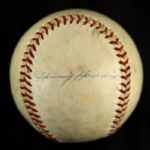 1959 (May 26th) Harvey Haddix Pittsburgh Pirates Perfect Game Used (ONL / Giles) Baseball (JSA / MEARS) – (Originally from the Collection of Dan Nero/AP Wire Photographer that attended the game) 