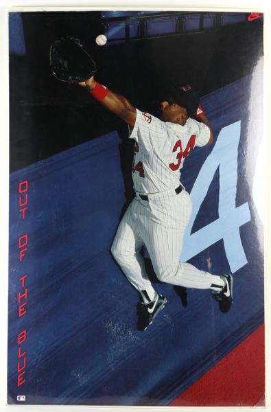 1990s Kirby Puckett Minnesota Twins 24"x36" Nike Cardboard Advertising Store Display