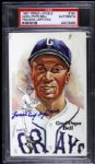1981 James Cool Papa Bell Perez Steele Blue Sharpie Signed Postcard (PSA/DNA Slabbed)
