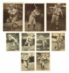1929 Kaskin R316 (6) Lloyd Waner Perce Malone Bill Terry Frank Frisch Fred Lucas Riggs Stephenson & Babe Ruth Jimmy Foxx Mickey Cochrane (Large 5x7)Lot of 8