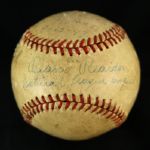 1947 (August 15th) Braves Field Game Used Official National League Ford Frick Baseball “Boston Braves 8 vs. New York Giants 7”