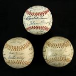 1953-60s Milwaukee Braves Facsimile Signature Souvenir Baseballs (Lot of 4)