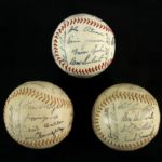 1953-60s Milwaukee Braves Facsimile Signature Souvenir Baseballs (Lot of 4)