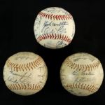 1953-60s Milwaukee Braves Facsimile Signature Souvenir Baseballs (Lot of 4)