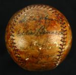 1928 New York Yankees OAL Ban Johnson Team Signed Baseball – 27 signatures including Babe Ruth, Lou Gehrig, Tony Lazzeri, Waite Hoyt, Leo Durocher, and Miller Huggins (PSA/DNA Full Letter)