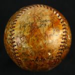 1928 New York Yankees OAL Ban Johnson Team Signed Baseball – 27 signatures including Babe Ruth, Lou Gehrig, Tony Lazzeri, Waite Hoyt, Leo Durocher, and Miller Huggins (PSA/DNA Full Letter)