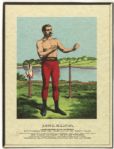 1950s Antique Bourbon John L. Sullivan 9”x12” Advertising Store Display Sign