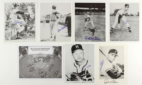 1990s Milwaukee Braves Stars Signed 8x10 Collection (6) JSA