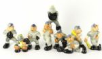 Modern Shearwater Pottery Comical Baseball Players Complete Set of 9