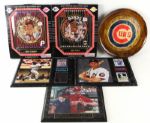 1980-Present Baseball Memoribilia Lot - Metal Trays, Collectors Plaques, Photo-Displays