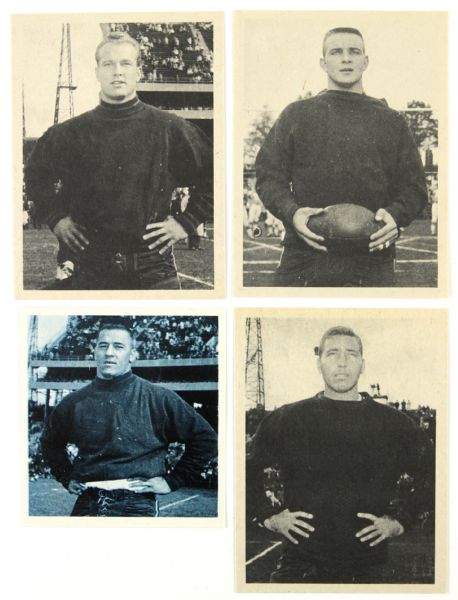 1961 Fleer Wallet Bart Starr Paul Hornung Jim Taylor Tom Moore Green Bay Packers Cut Out Trading Cards - Lot of 4