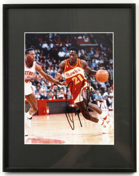 1980s Dominique Wilkins Atlanta Hawks Signed 12" x 15" Framed Photo (JSA)