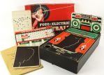 1952-53 Cadaco - Ellis Foto Electric Football Table Top Game Complete w/ Original Box, Game Board, Score Board, Chart, Dice & Plays Envelope