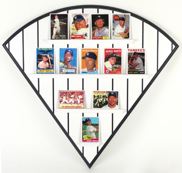 1995 Mikcey Mantle New York Yankees Limited Edition Hamilton Collection Ceramic Card Collection - Lot of 12 w/ Display Board