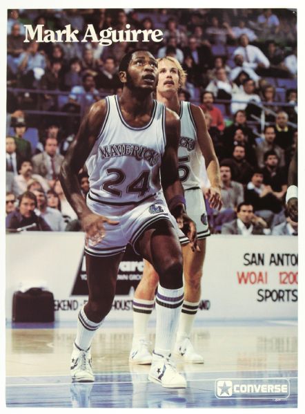 1986 circa Mark Aguirre Dallas Mavericks 17" x 23" Converse Poster