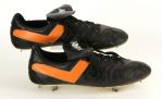1980s Pony Black & Orange Game Worn Baseball Cleats