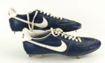 1980s Milwaukee Brewers Nike Blue & White Game Worn Baseball Cleats - Unknown player