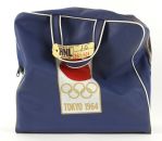 1964 Tokyo Olympic Games USA Carry On Handbag w/ Northwest Orient Airlines Honolulu Luggage Tag